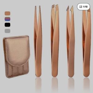 3 / 4 Pack Stainless Steel Slant Tweezer Set and Pointed Hair Removal Tweezers,